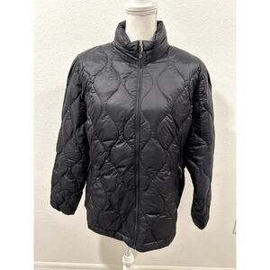 32 Degrees Heat Womens Black Packable Quilted Pattern Jacket XL Zipper Pockets